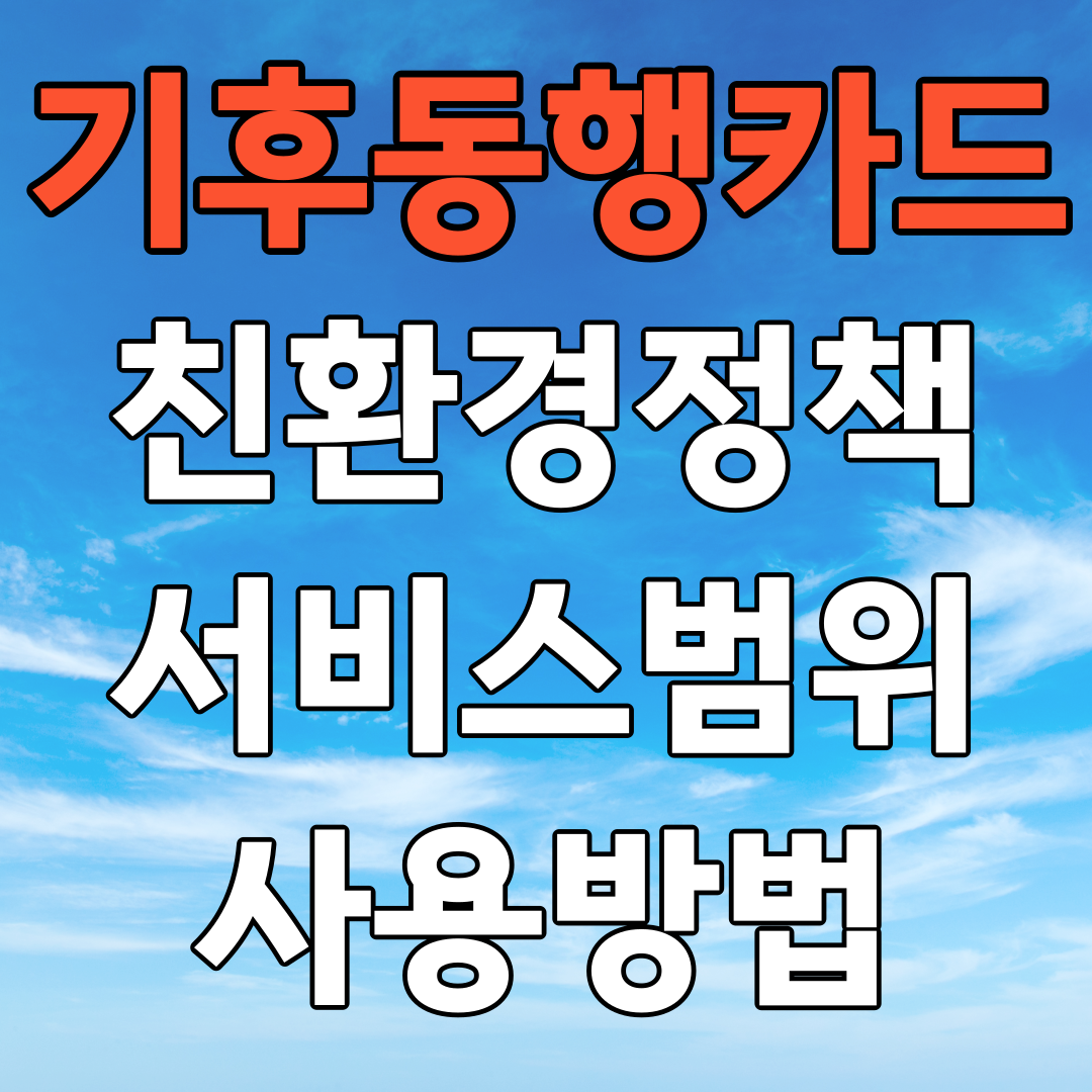 기후동행카드 서비스범위 사용방법