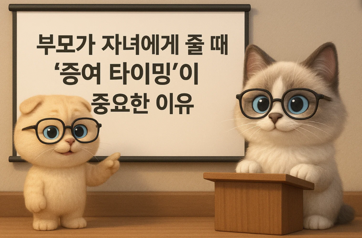 부모가 자녀에게 줄 때 &lsquo;증여 타이밍&rsquo;이 중요한 이유