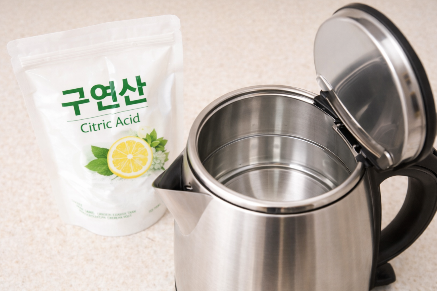 전기포트 청소법 구연산 물때 저게 주방 살림 꿀팁 깨끗한 주방