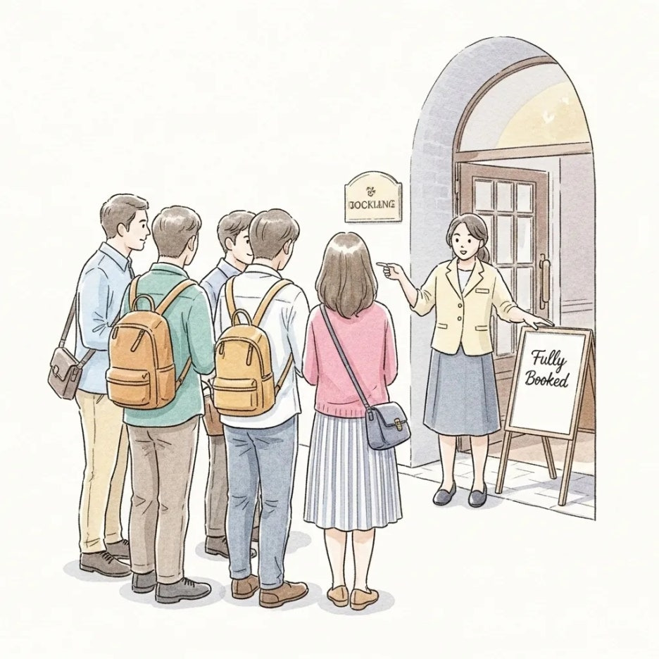 석조전 관람 대기 줄과 안내하는 해설사