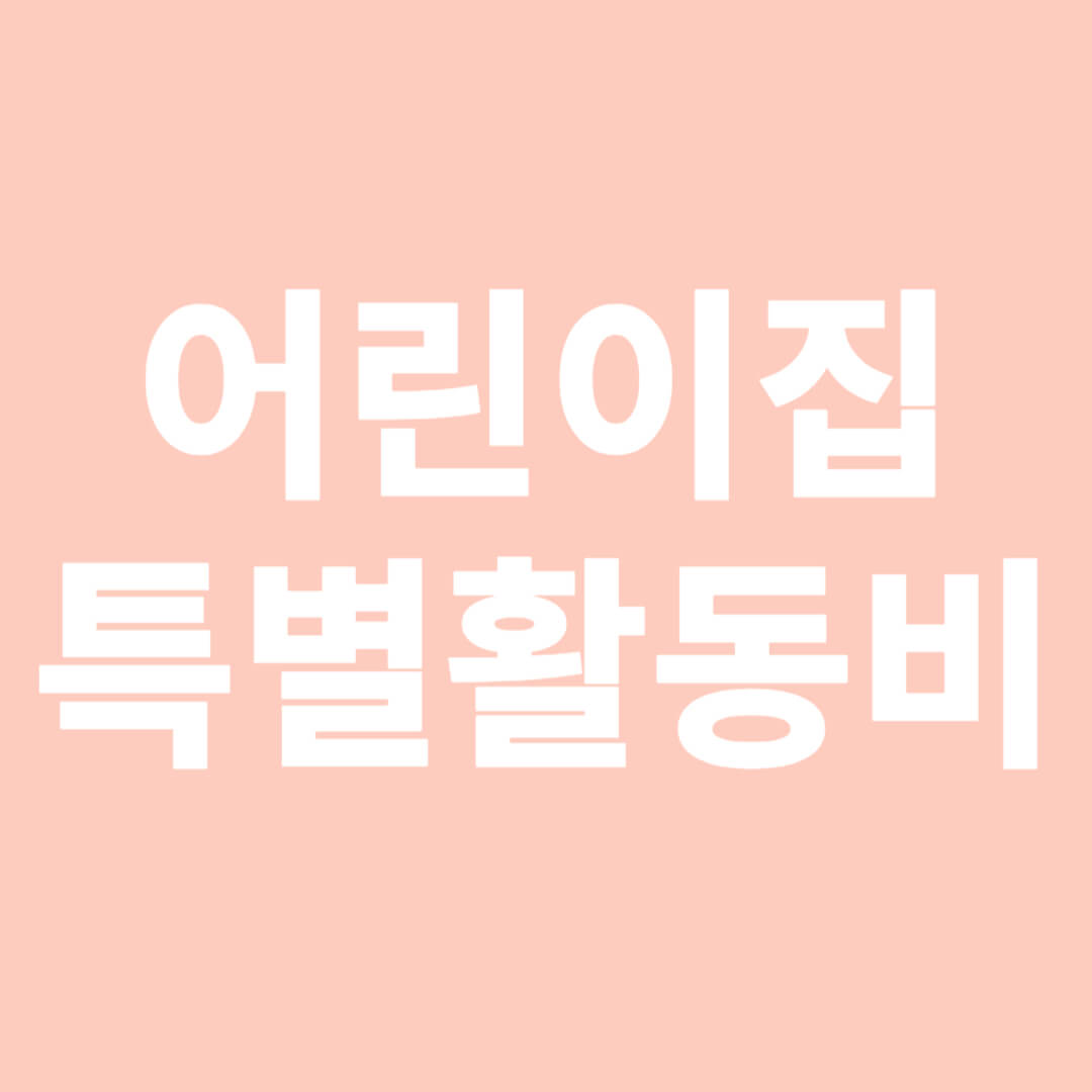 어린이집 특별활동비