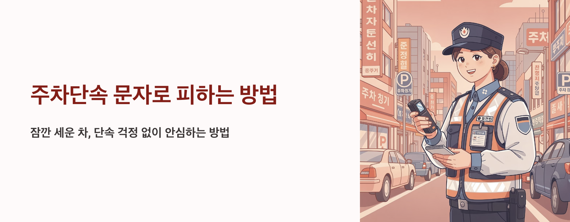 "주차단속 문자로 피하는 방법" 문구 이미지