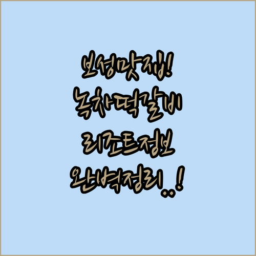 보성 대한다원 근처 녹차 떡갈비 맛집..