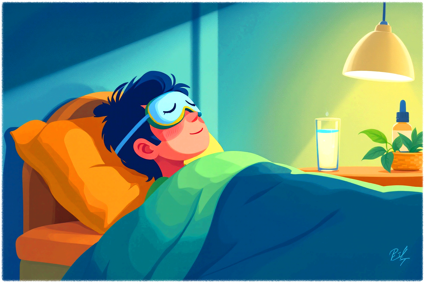 눈 건강을 위해 좋은 수면을 하고 있는 모습의 이미지