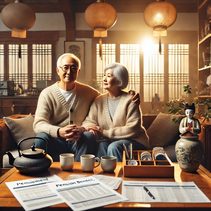 편안한 노후를 보내는 노년 부부의 모습