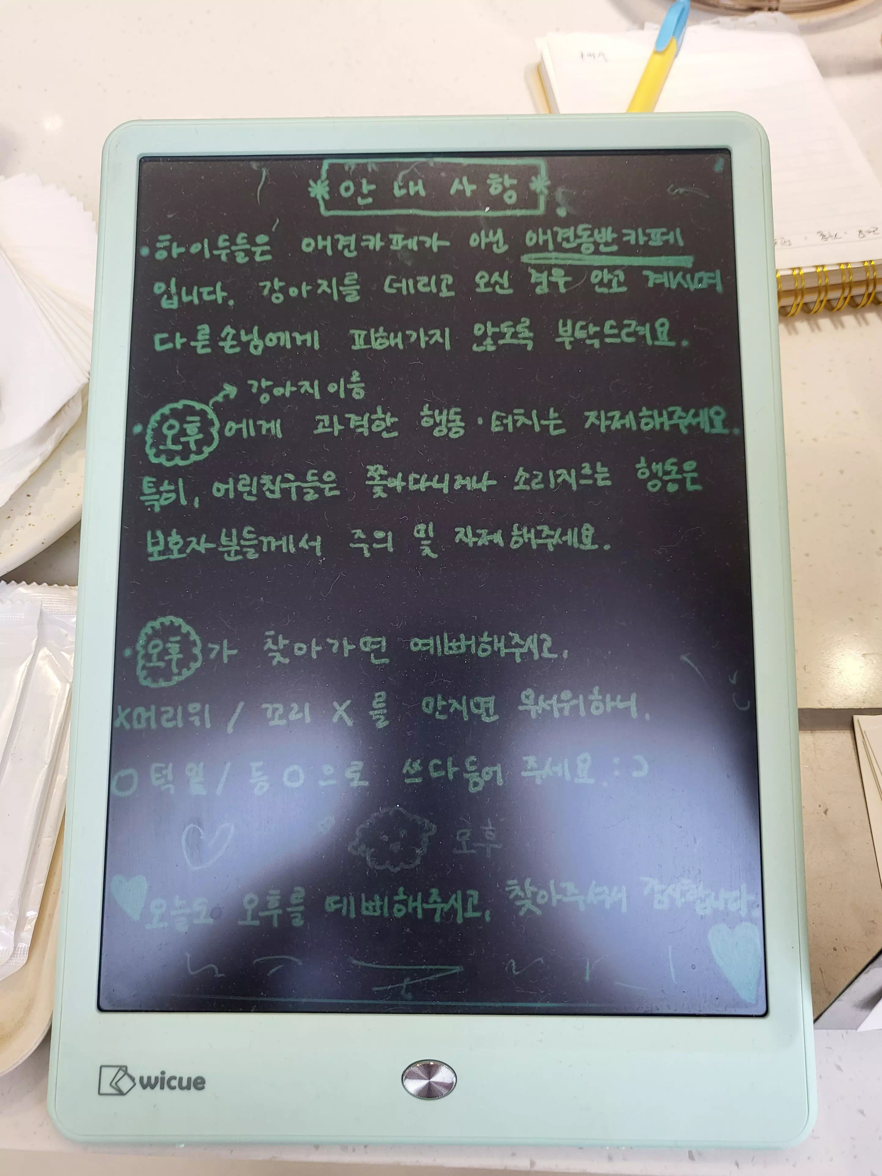 하이두들의 안내사항