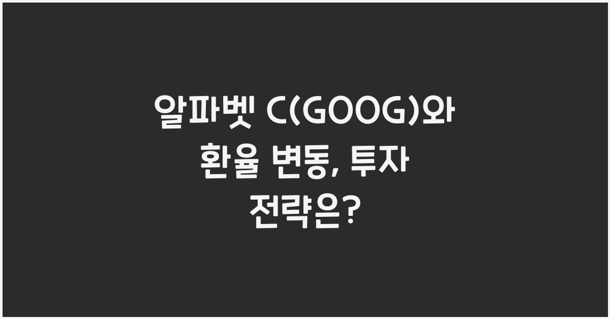 알파벳 C(GOOG)와 환율 변동