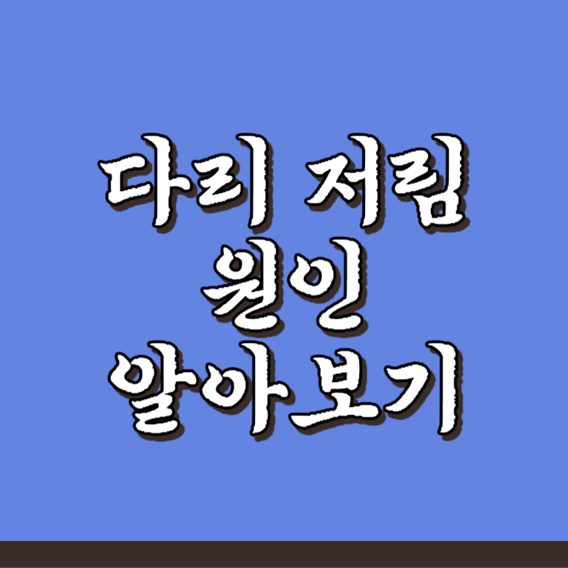 다리 저림 원인