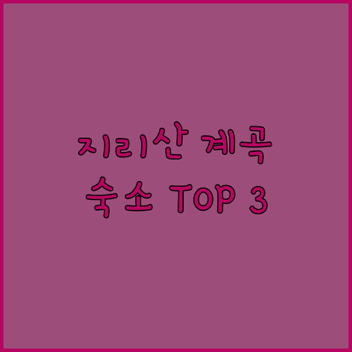 지리산 계곡 근처 숙소 추천 켄싱턴리..