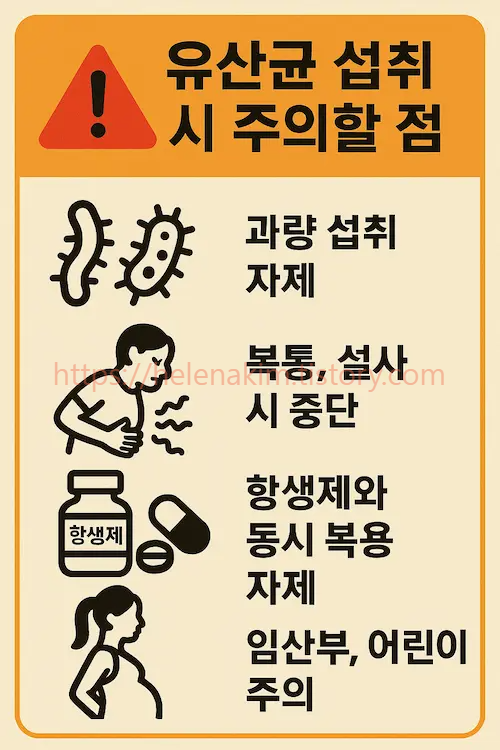유산균 섭취 시 주의사항.
