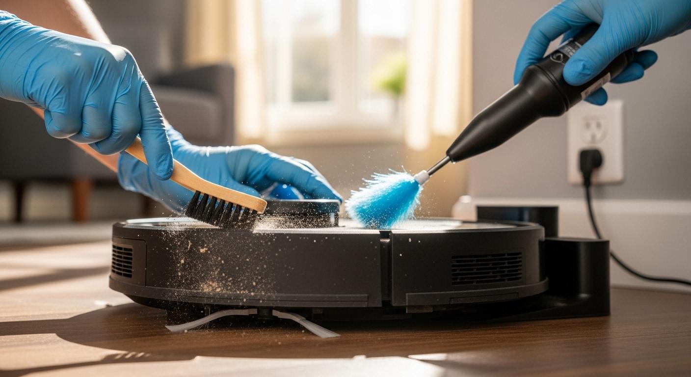 배터리 자동 먼지비움 로봇청소기 관리 방법