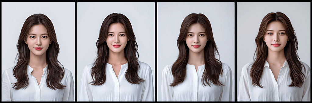 인물 설계, 문장형, 사랑스럽고 큐트한 감성 키워드를 포함하여 생성한 한국 여성 모델의 프로필 포트레이트_Midjourney