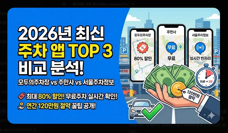 [주차 앱] 무료주차장 찾기(상세 비교, 특화 기능, 절약 전략)(+ 사용 꿀팁)