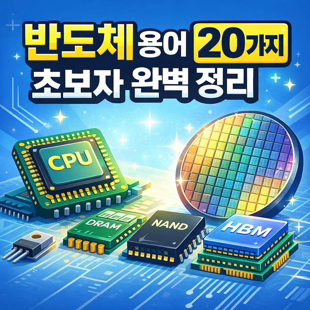 반도체 용어 정리 인포그래픽 CPU DRAM NAND HBM 웨이퍼 구조 설명 이미지
