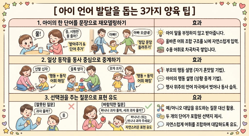 [25~36개월] 두 단어 연결 지연 원인과 가정 내 문장 확장 훈련 방법 총정리