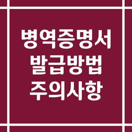 병역증명서 발급 방법 및 주의사항