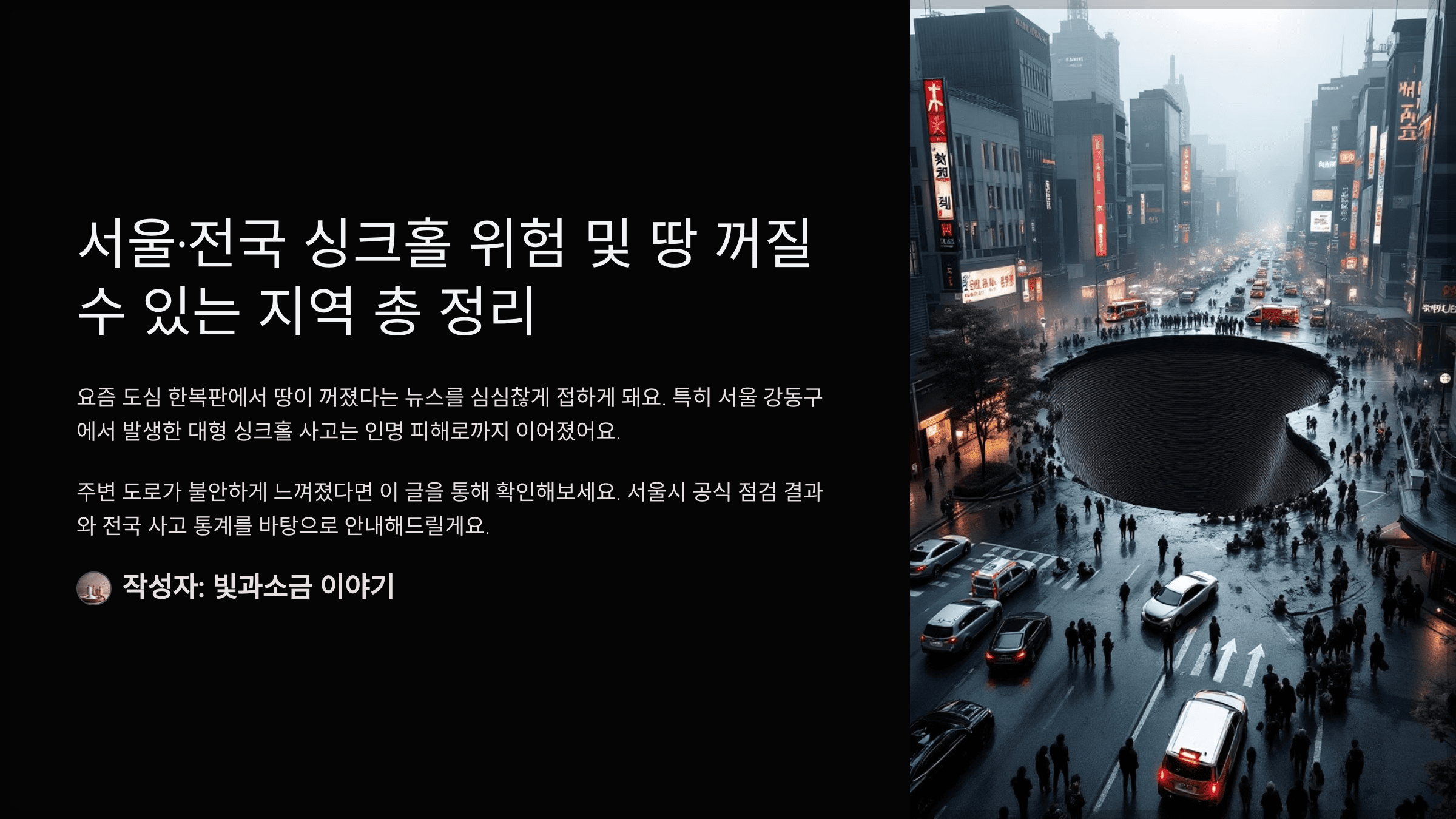 서울·전국 싱크홀 위험 및 땅 꺼질 수 있는 지역 총 정리