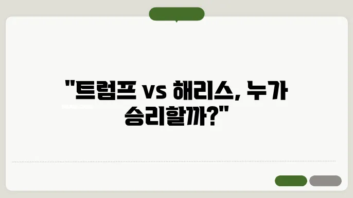 미국대선 2024 지지율 및 일정,날짜(트럼프VS해리스)