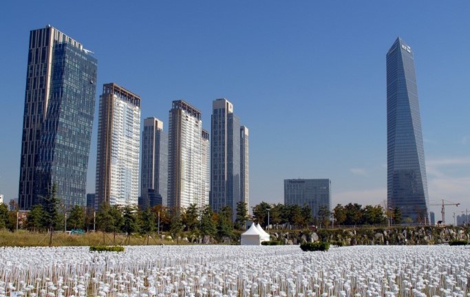 인천 송도 센트럴 파크 주변 건축물