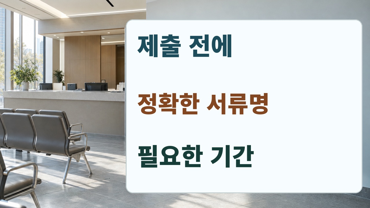 제출 전에 정확한 서류명과 필요한 기간을 확인하라는 체크 안내