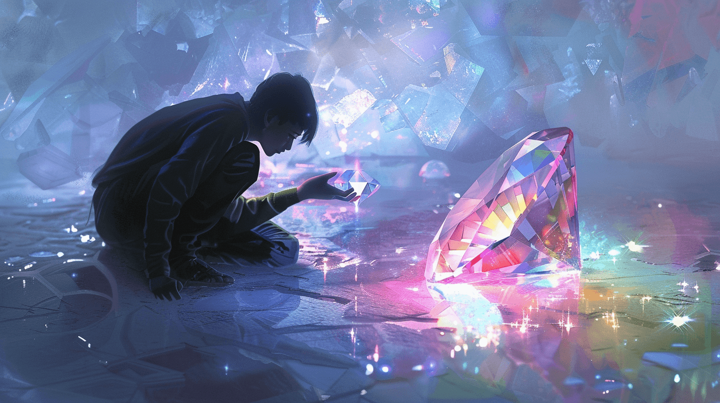 diamond-dream-picking-shining-gem-person-holding-rainbow-light-success-wealth-luck