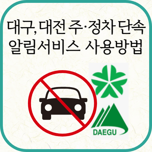 대전, 대구 불법주·정차 단속 알림서비스 사용방법