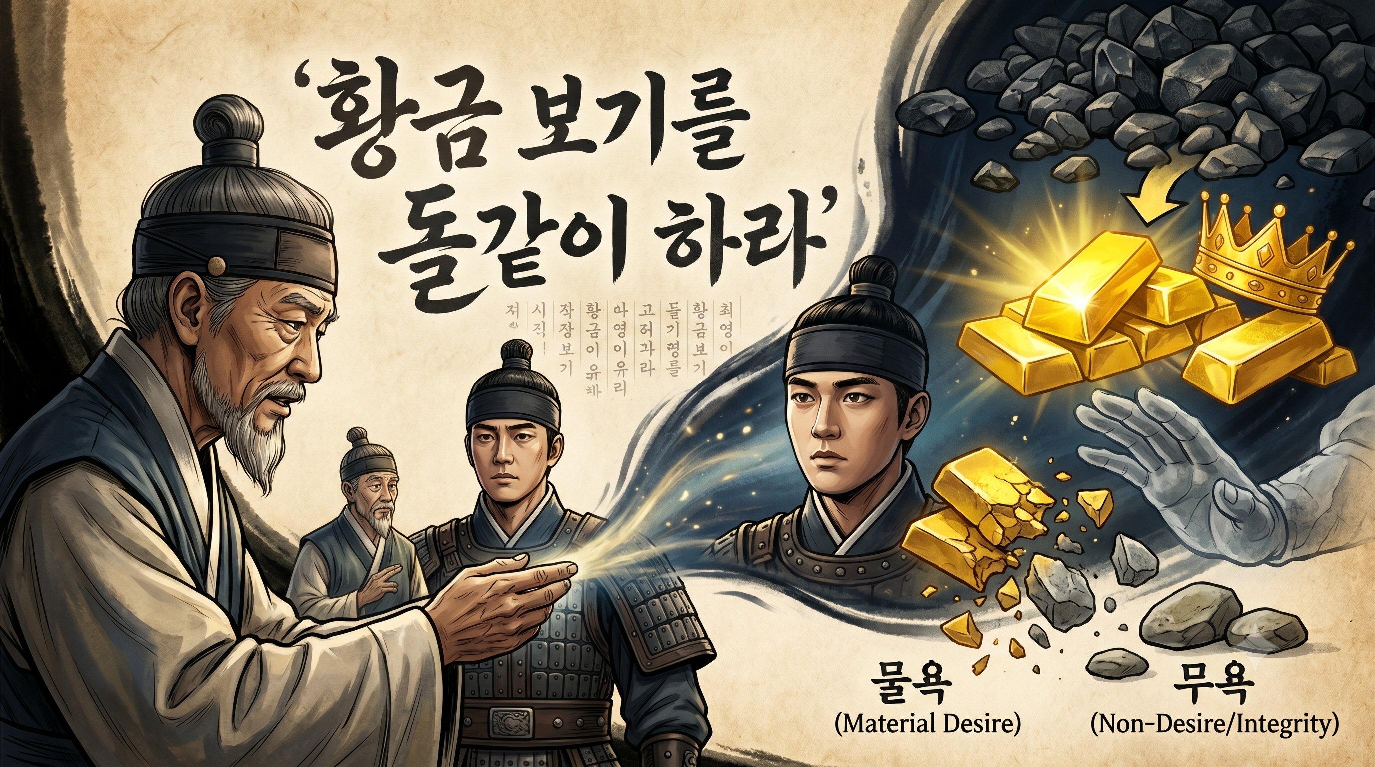 황금 보기를 돌같이 하라(見金如石) 뜻과 교훈