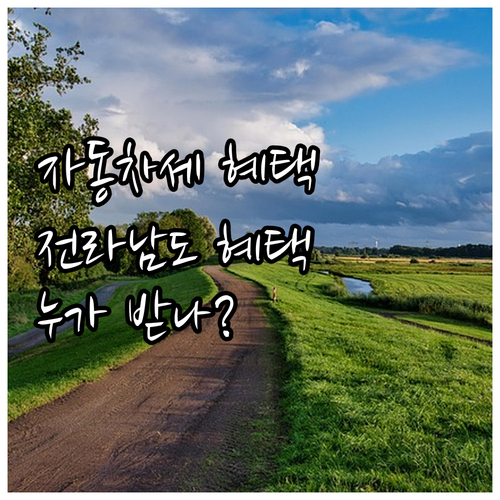 전라남도 자동차세 혜택: 사회적 약자..