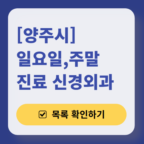 양주시 주말 진료 신경외과 목록 ❘ 토요일&middot;일요일&middot;공휴일 진료 병원 (어지럼증, 두통, 손발저림, 디스크)
