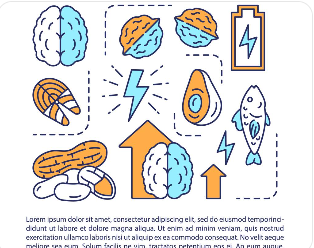 저탄수 식단으로 뇌 에너지가 올라가 집중력에 좋다는 상징 그림