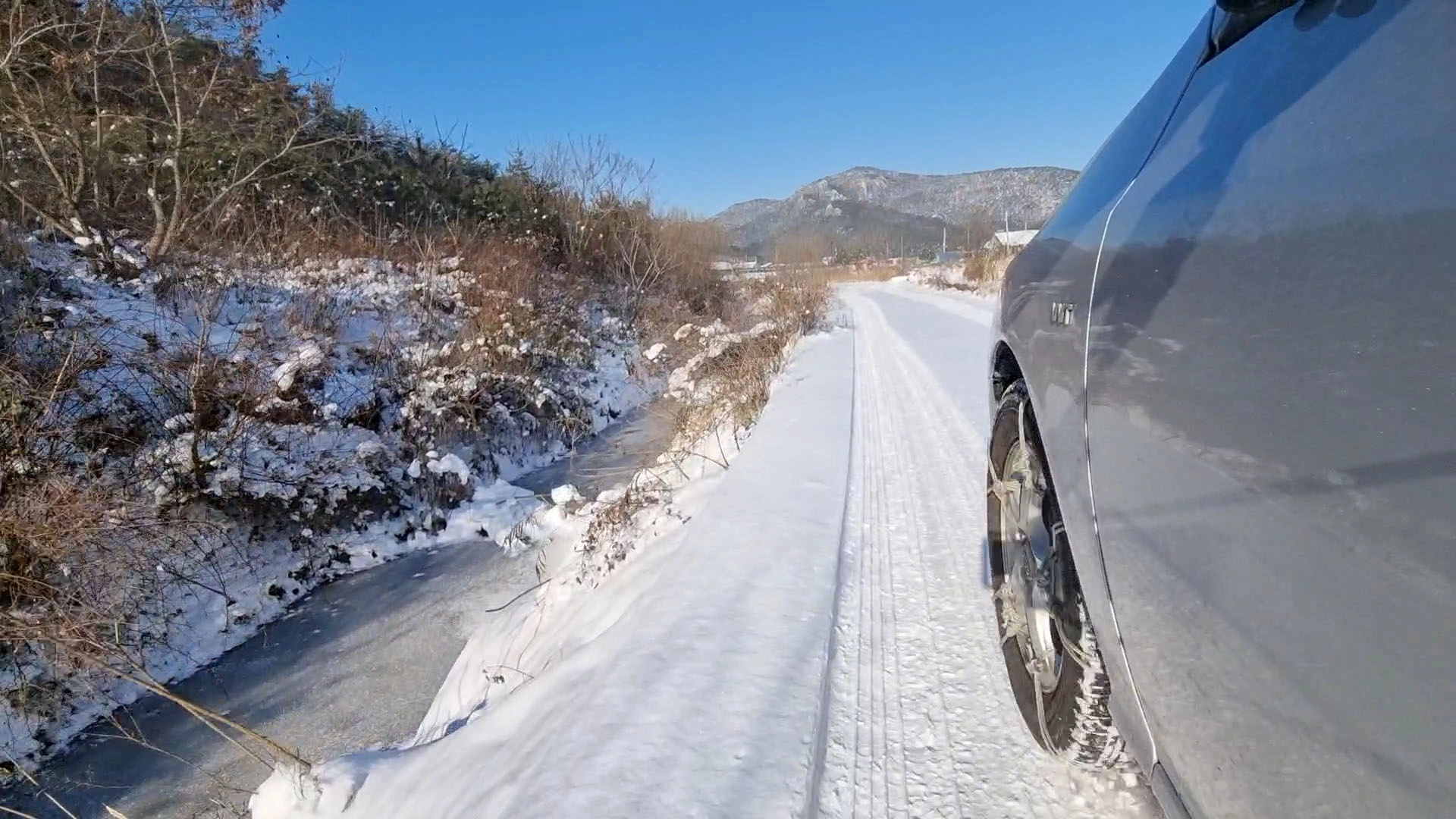 로프체인 눈길 주행 모습