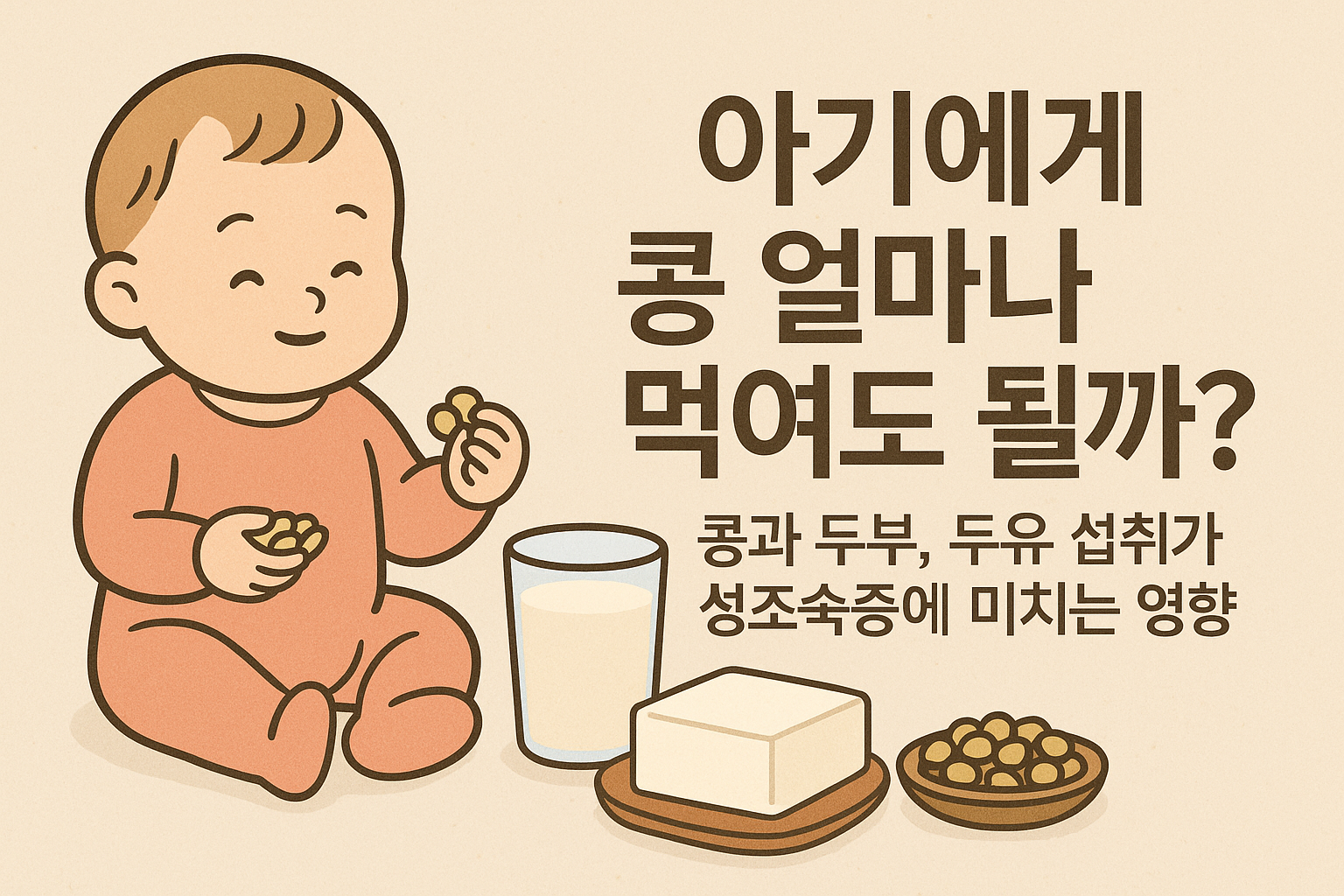 아기에게 콩 얼마나 먹여도 될까? 콩과 두부, 두유 섭취가 성조숙증에 미치는 영향