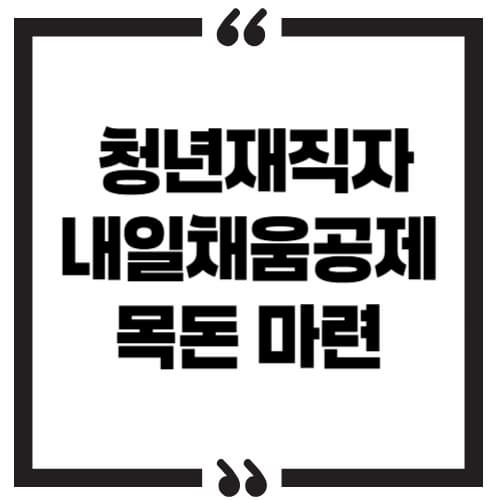 청년내일채움공제 신청 자격 및 방법 총정리 (2025년 최신) - 중소기업 청년 목돈 마련하는 법