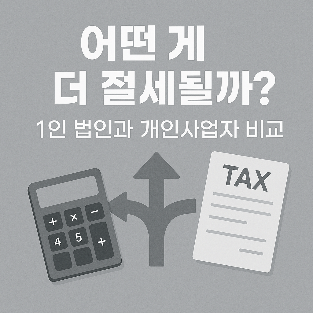 한국 1인 법인 vs 개인사업자 절세 비교
