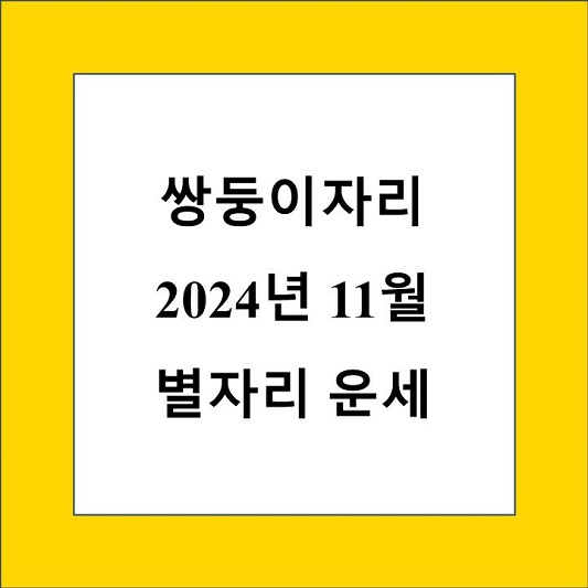 쌍둥이자리 11월 별자리 운세 제목 상자