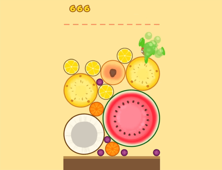 수박게임-만들기-플레이-같은-모양의-과일을-병합하는-화면