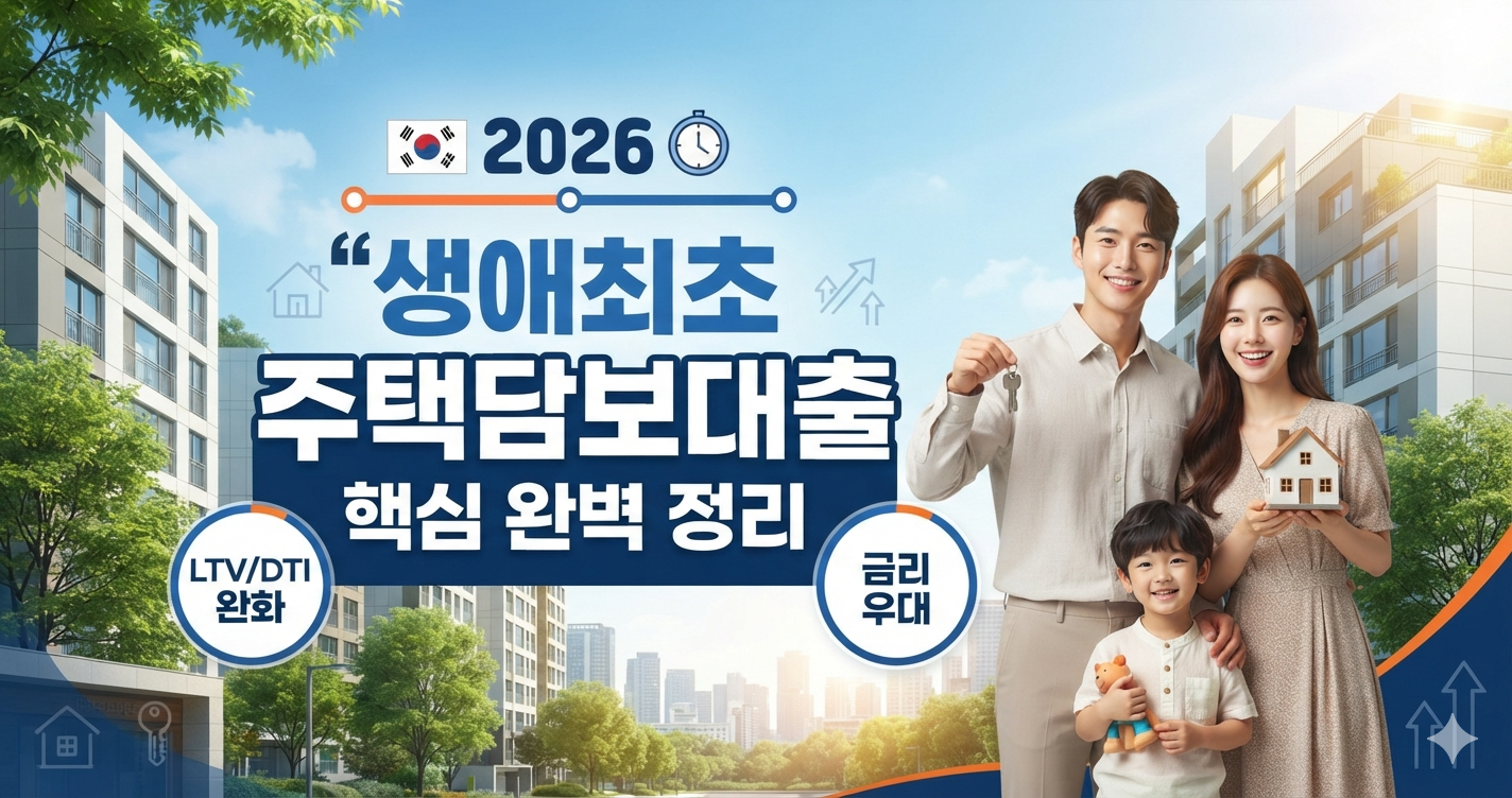 2026 생애최초 주택구입자 대출 총정리 디딤돌대출 보금자리론 LTV 대출한도 금리 신청방법