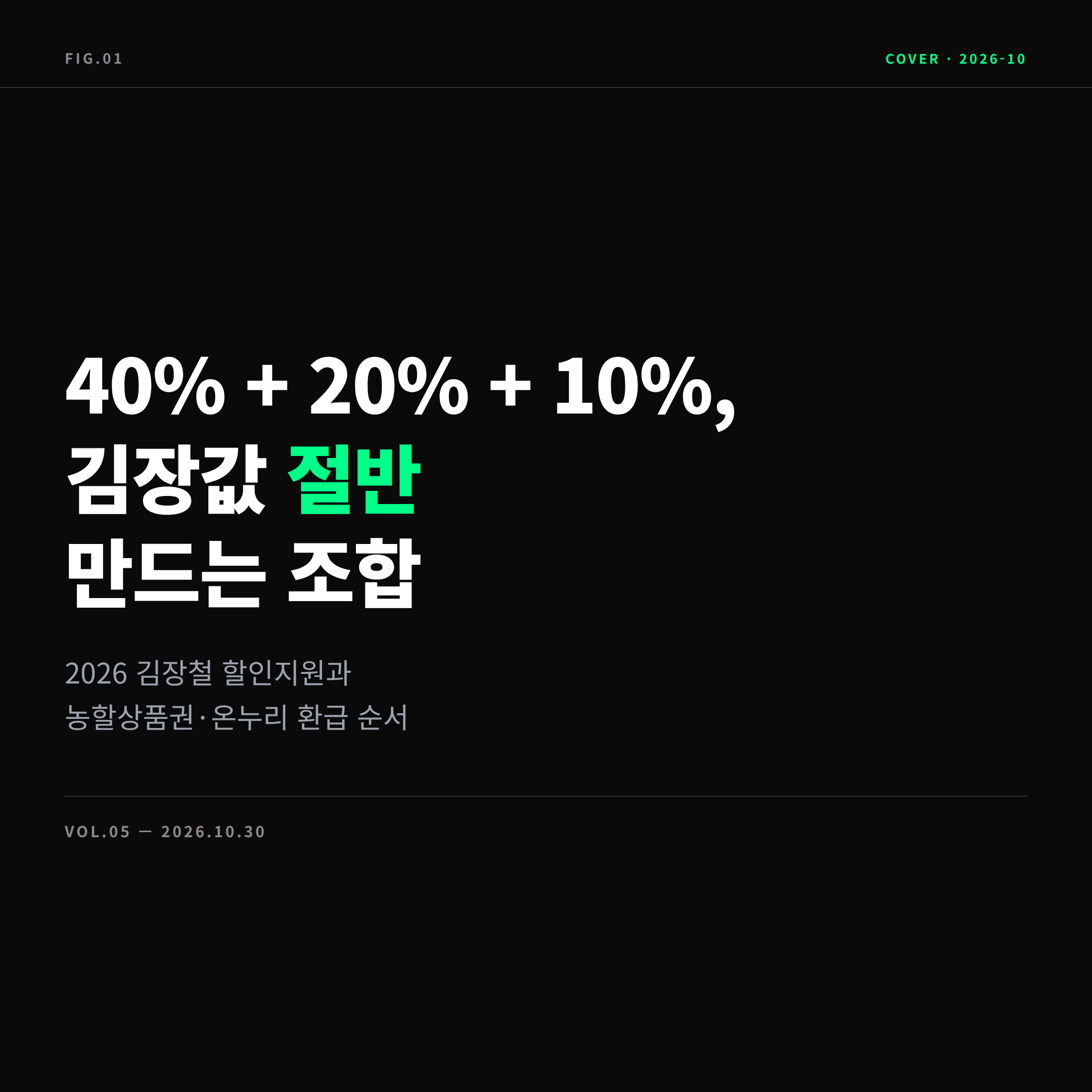 2026 김장철 농축산물 할인지원 배추 40% 할인 표지