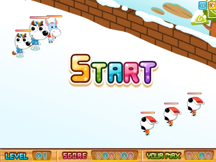 팡이-눈싸움-다음-플래시게임-시작-화면