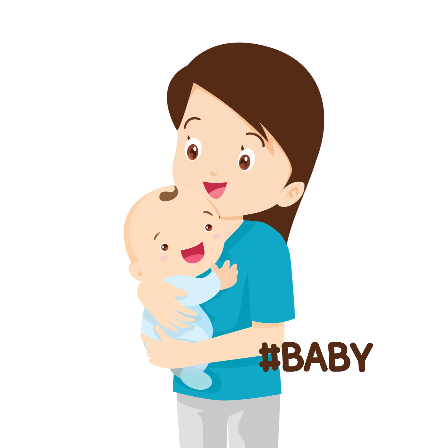 아기를 공감하는 엄마 이미지