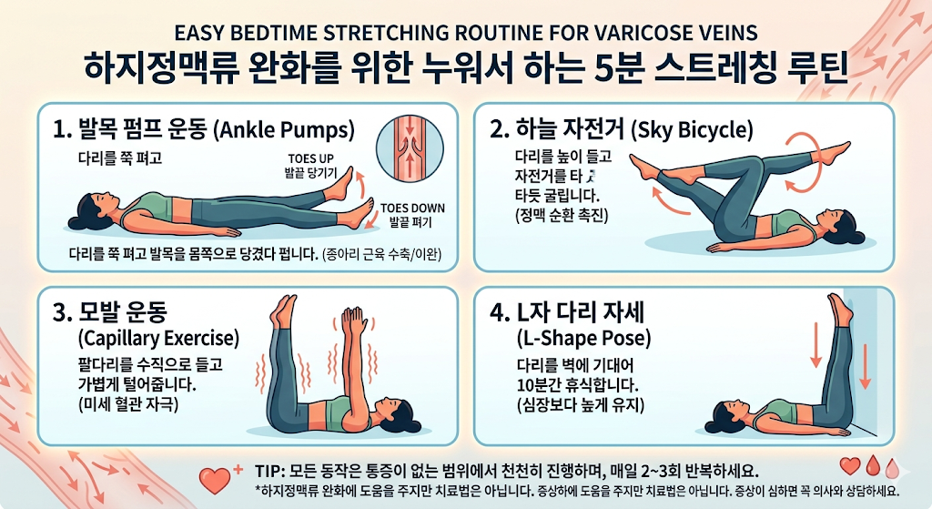 하지정맥류 완화를 위한스트레칭