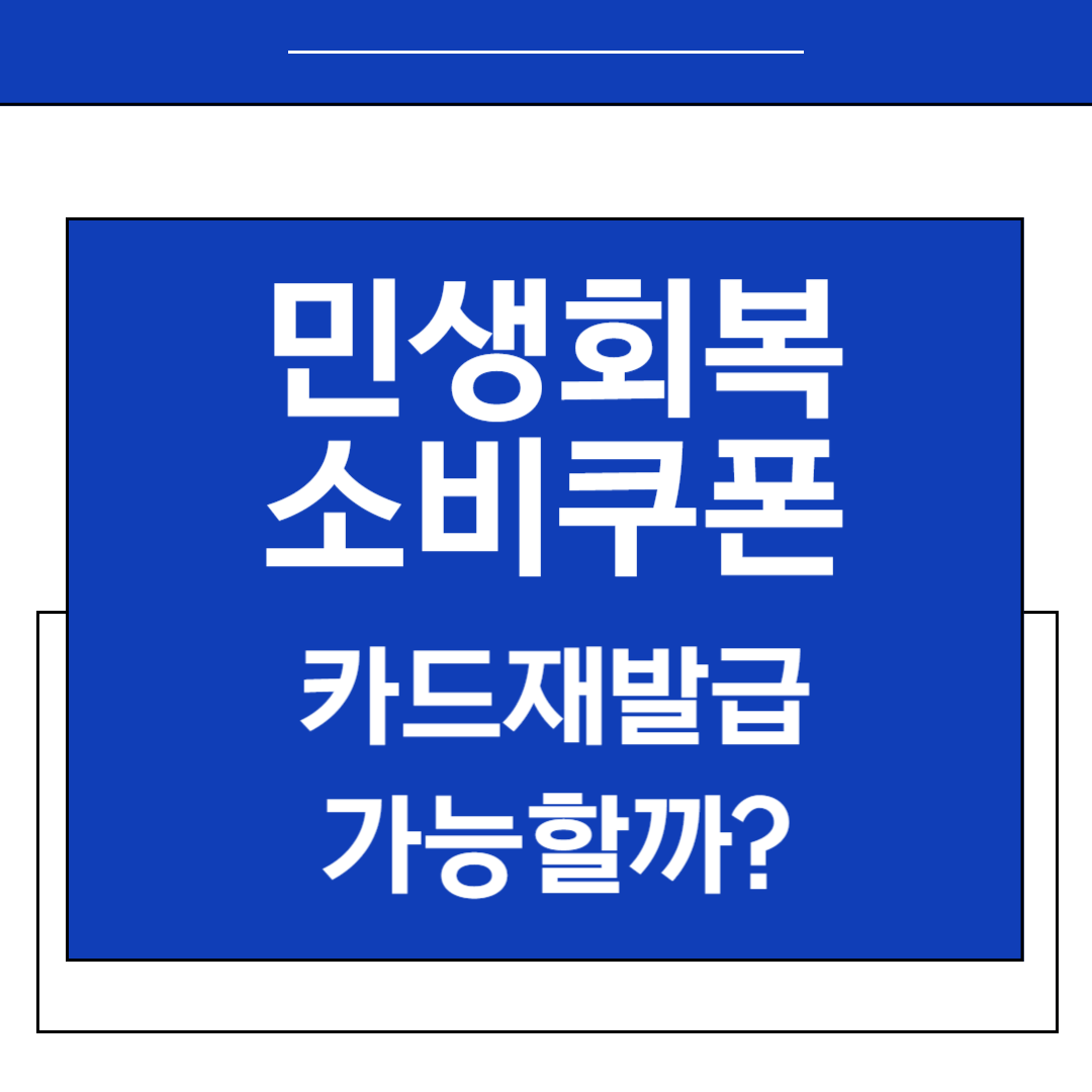민생회복 소비쿠폰 카드 재발급