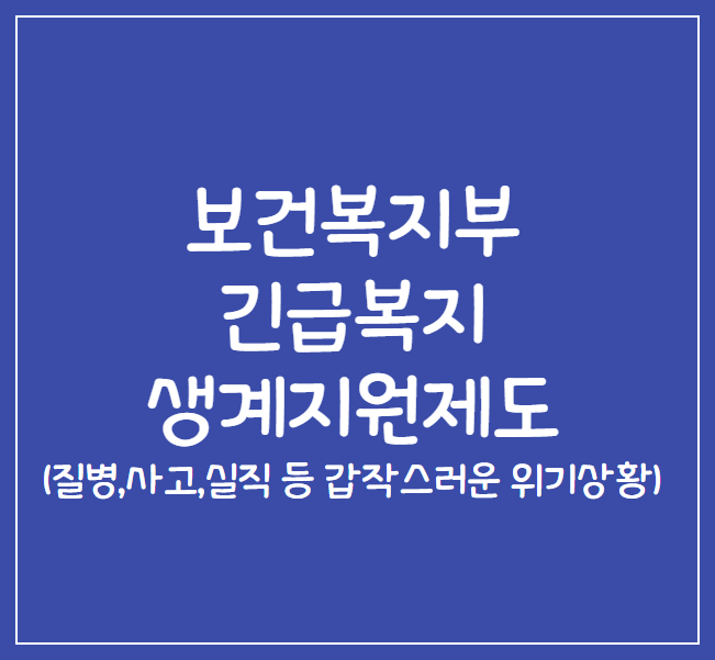 긴급복지생계지원금