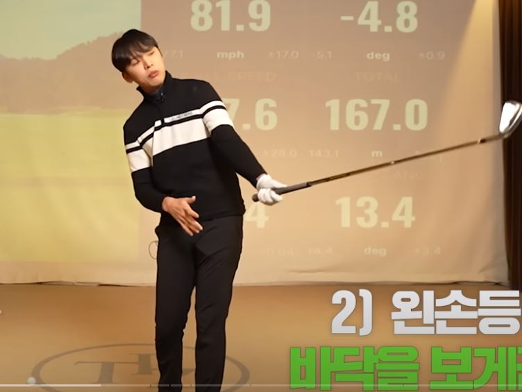 왼손등이 바닥 보는 자세 사진