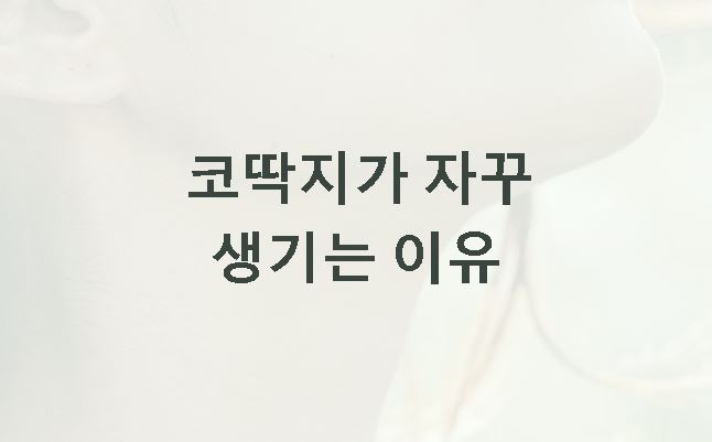 코딱지가 자주 생기는 이유