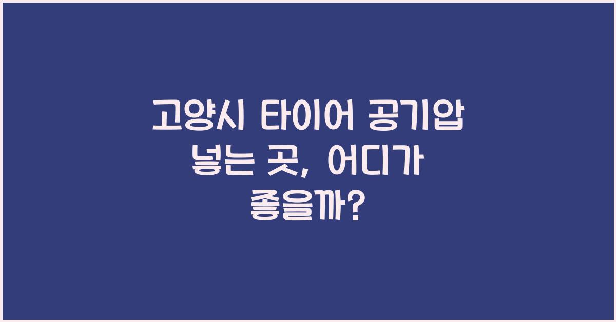 고양시 타이어 공기압 넣는 곳