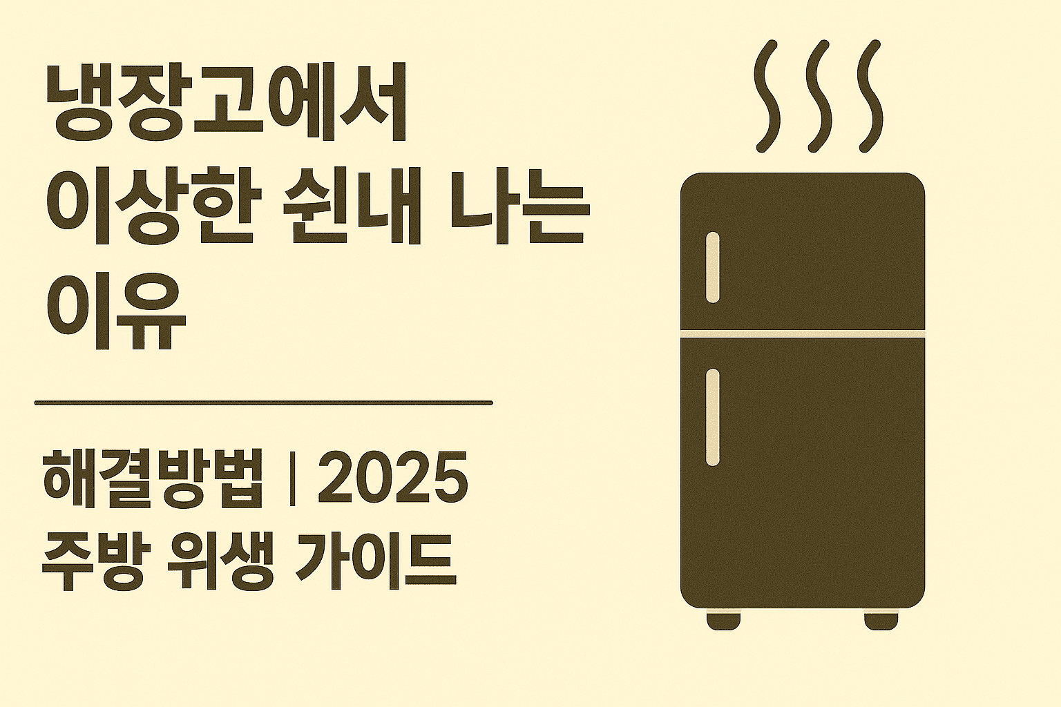 냉장고에서 이상한 쉰내 나는 이유 & 해결방법 ❘ 2025 주방 위생 가이드
