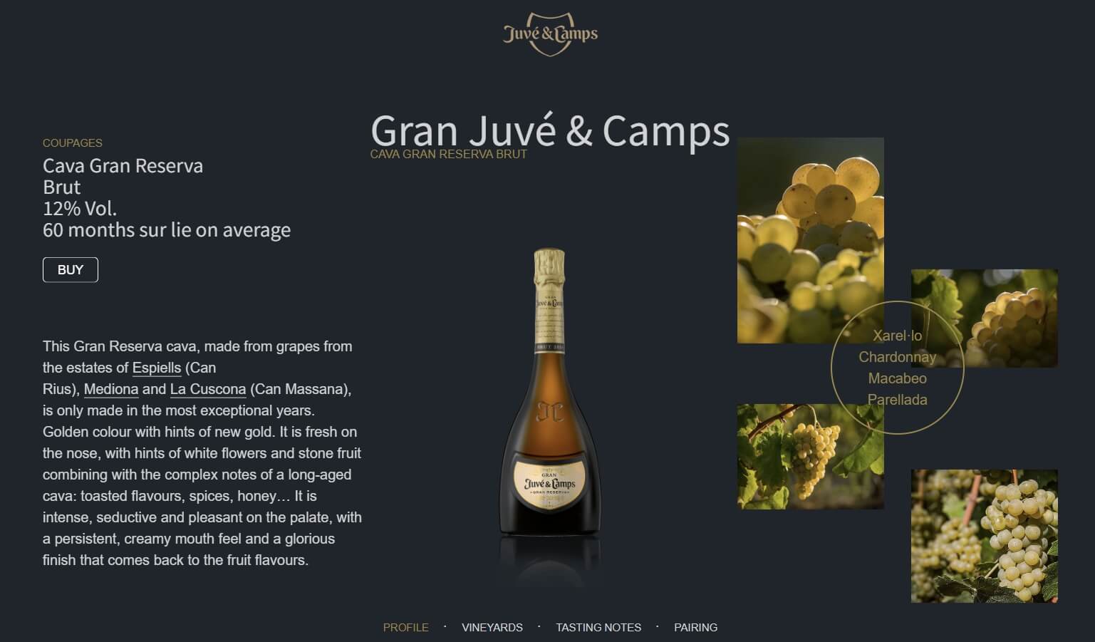 Juvé & Camps Gran Juvé Gran Reserva Cava Brut 2017, Penedès, Spain๏ฝํ๋ฒ ์ด ๊นํ์ค ๊ทธ๋ ํ๋ฒ ๊ทธ๋ ๋ ์ ๋ฅด๋ฐ ๊น๋ฐ ๋ธ๋คผ 2017