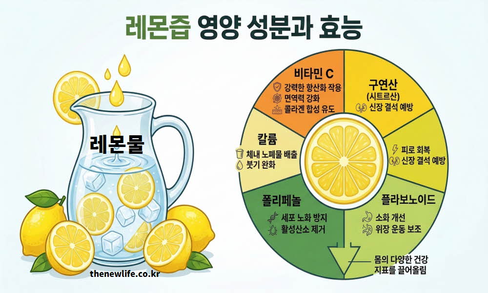 레몬수 효능의 영양 성분