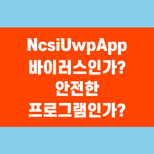 NcsiUwpApp 바이러스인가? 안전한 프로그램인가?